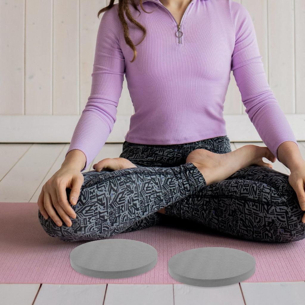 OUNONA Yoga Knee Yoga Knee Protection Sports Wrist Support Cushion Single 17cm x Gray Pads, 2-Piece Set, Cushion, Non-Slip Pads, Round, Thick,