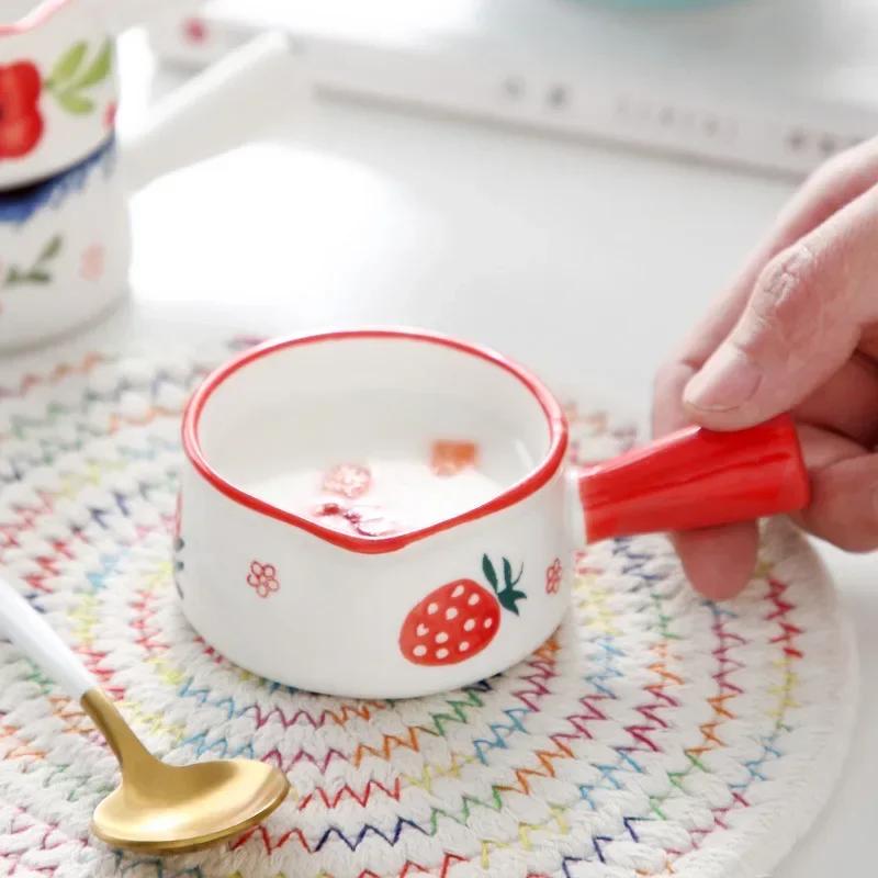 50ml Mini Ceramic Pot Milk Cup Creamer Jug Seasoning Dish Coffee Pitcher Vinegar Sushi Sauce Cup with Handle Kitchen Tableware