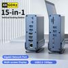 15-in-1-USB-C-Dockingstation, 4K HD, vertikaler Hub mit drei Monitoren, RJ45 1000 M, USB 3.0/2.0, PD 3.0, SD/TF, Audio 3.5 für Mac Pro