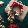 Hanging Wreath With Bells Pinecones Decorative Durable Holiday Decoration Christmas Scene