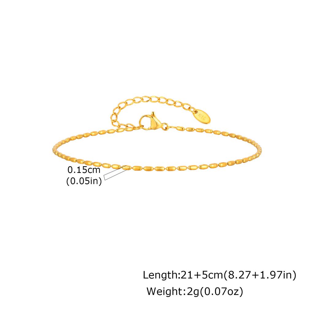 Vnox Maximalist Gold Plated Ball Beads Chain Anklet For Women, Stainless Steel Stacked Thick Thin Chain, Foot Leg Jewelry Gifts