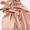 Women Plain Silk Satin Hijab Scarf Different Sides Bark Wrinkles Solid Color Long Shawl Muslim Women Smooth Silk Like Underscarf
