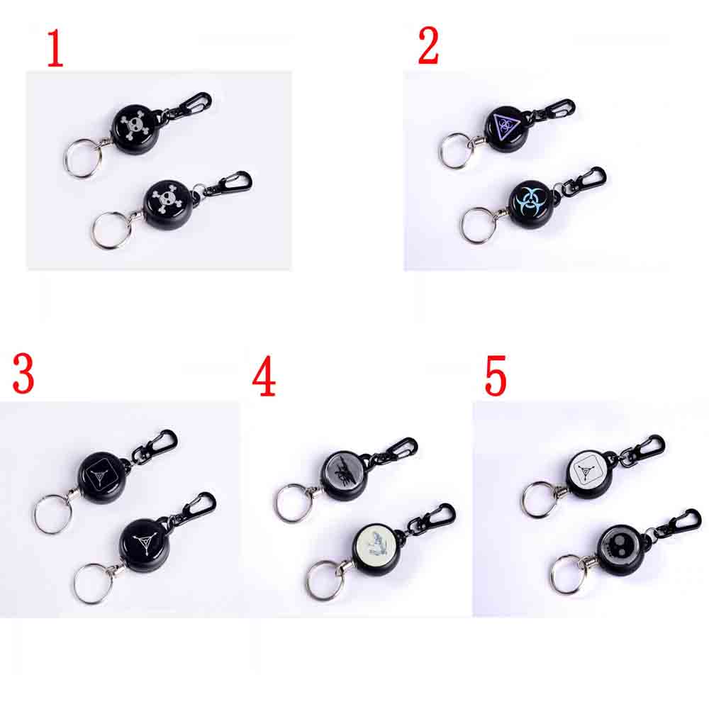 Fashion Metal Card Badge Retractable Keychain Key Holder Pull Chain Reel Recoil Belt