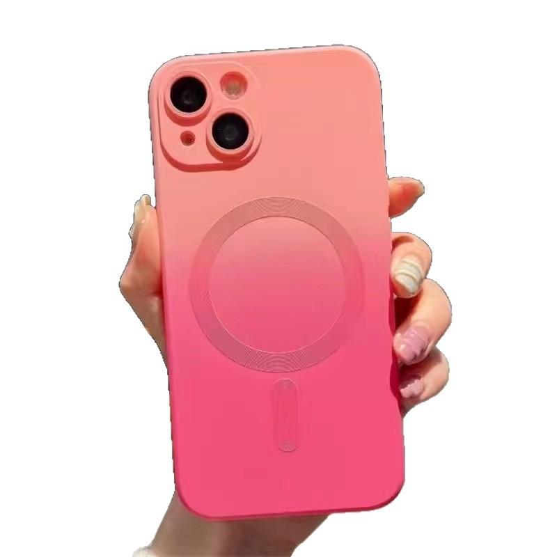 Applicable iPhone16promax Magnetic Mobile Phone Case 15plus Gradual Change 14pro All-inclusive Lens 12 Advanced 11