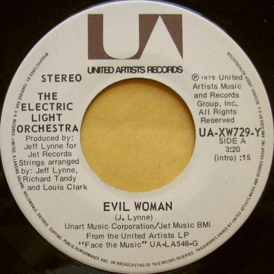 7 inch Single ELECTRIC LIGHT ORCHESTRA - Evil Woman / Strange Magic UAXW729Y United Artists  1975 Canada Rock Gebruikt