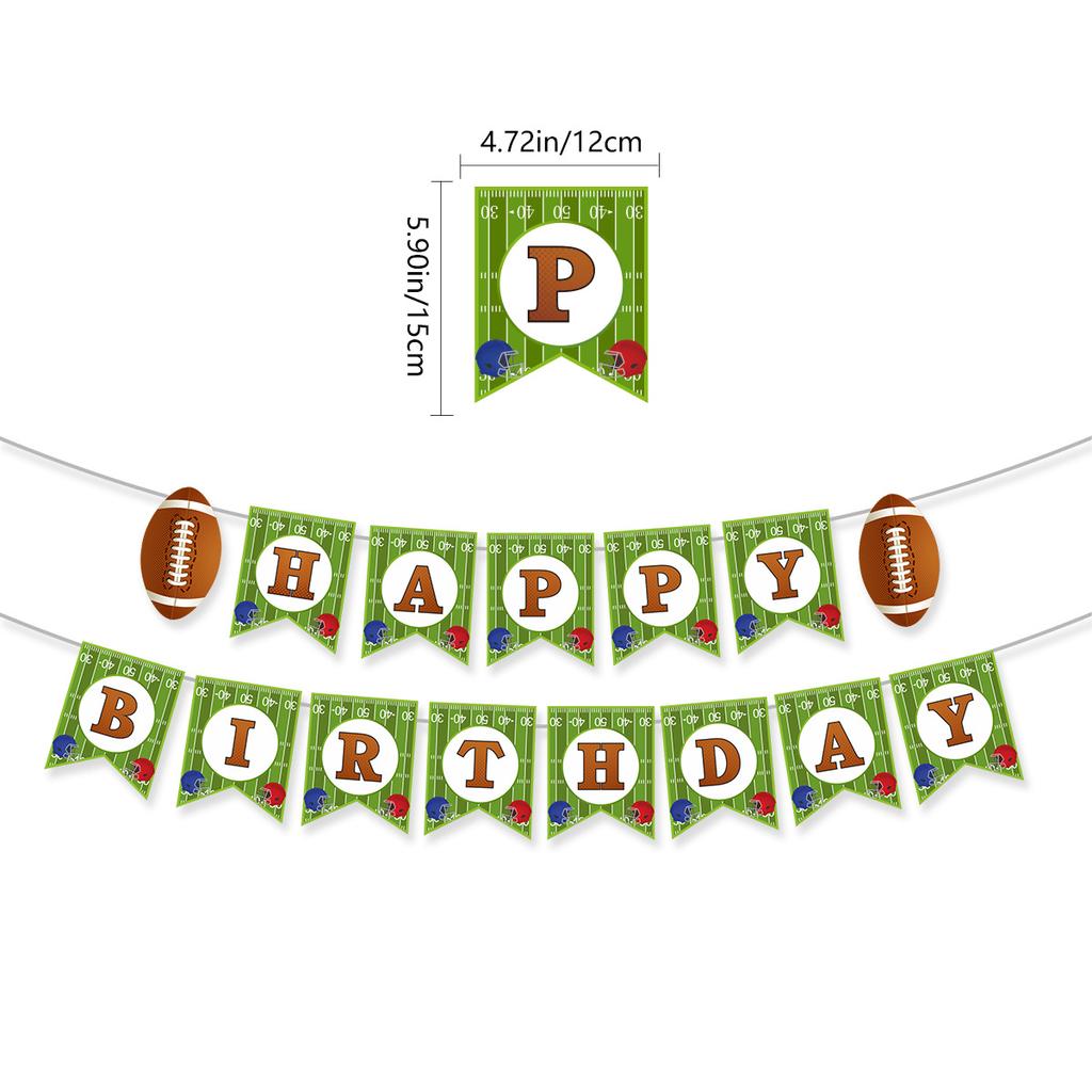 American Football Theme Party Decoration Birthday Flag Football Baseball Latte Cake Plug-In Customization