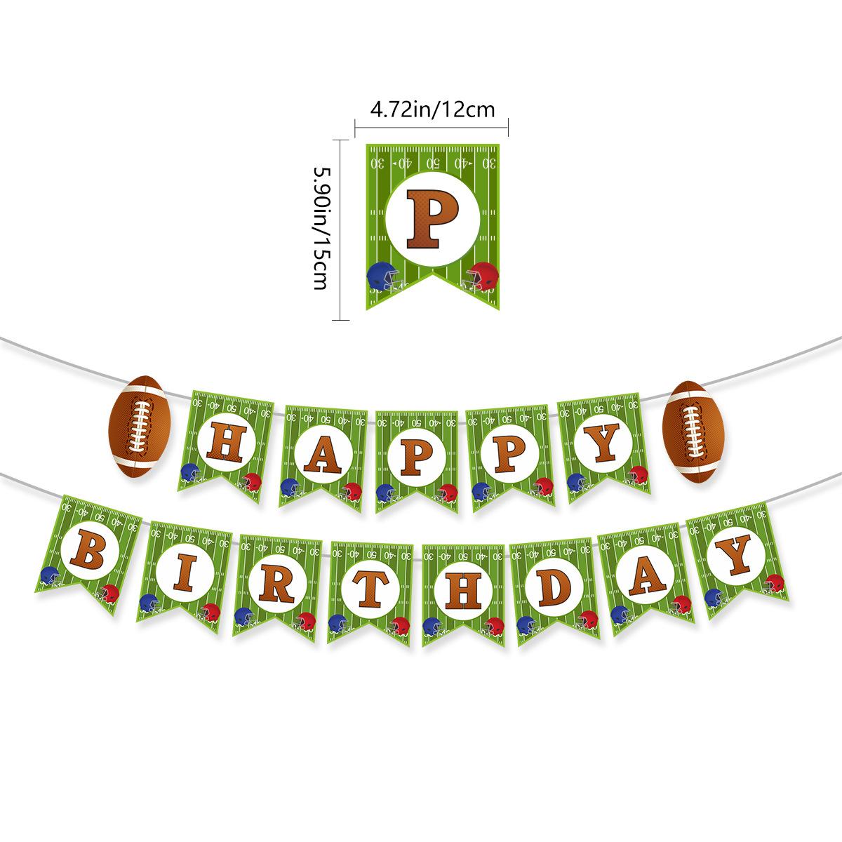 Rugby Fans Birthday Party Decoration Super Bowl La Flag Latte Cake Power Strip Set Rugby birthday flag