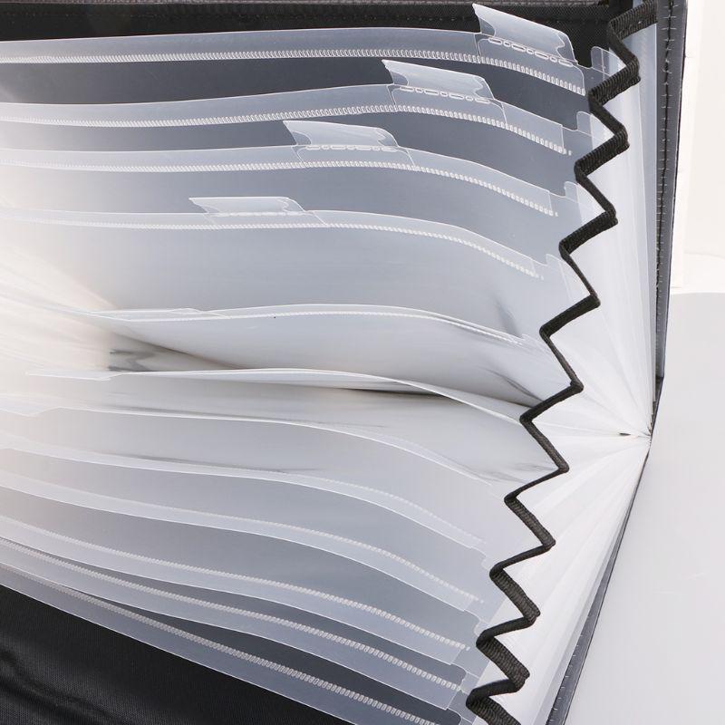 Fashion A4 Business Bag Men Lady Leather Pouch Paper File Folders Package Messenger Bags 13 Layers