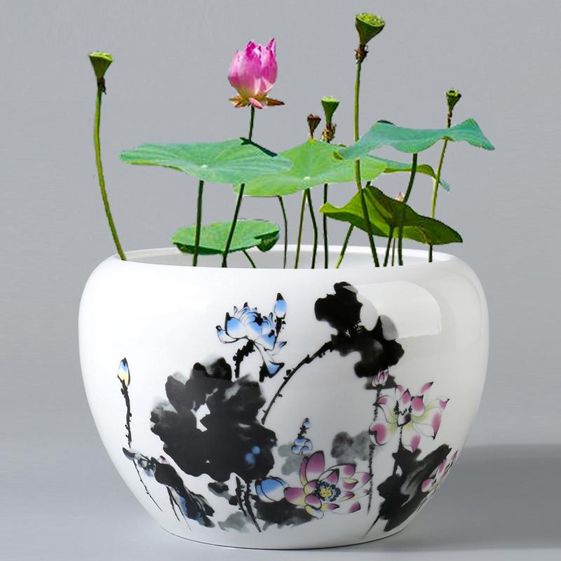 Großer Keramik-Lotus Seerose Hydroponischer Blumentopf ohne Abfluss