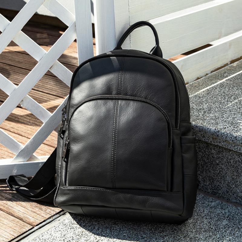 Backpack Versatile Casual Backpack Genuine Leather High-end Schoolbag Commuting Backpack