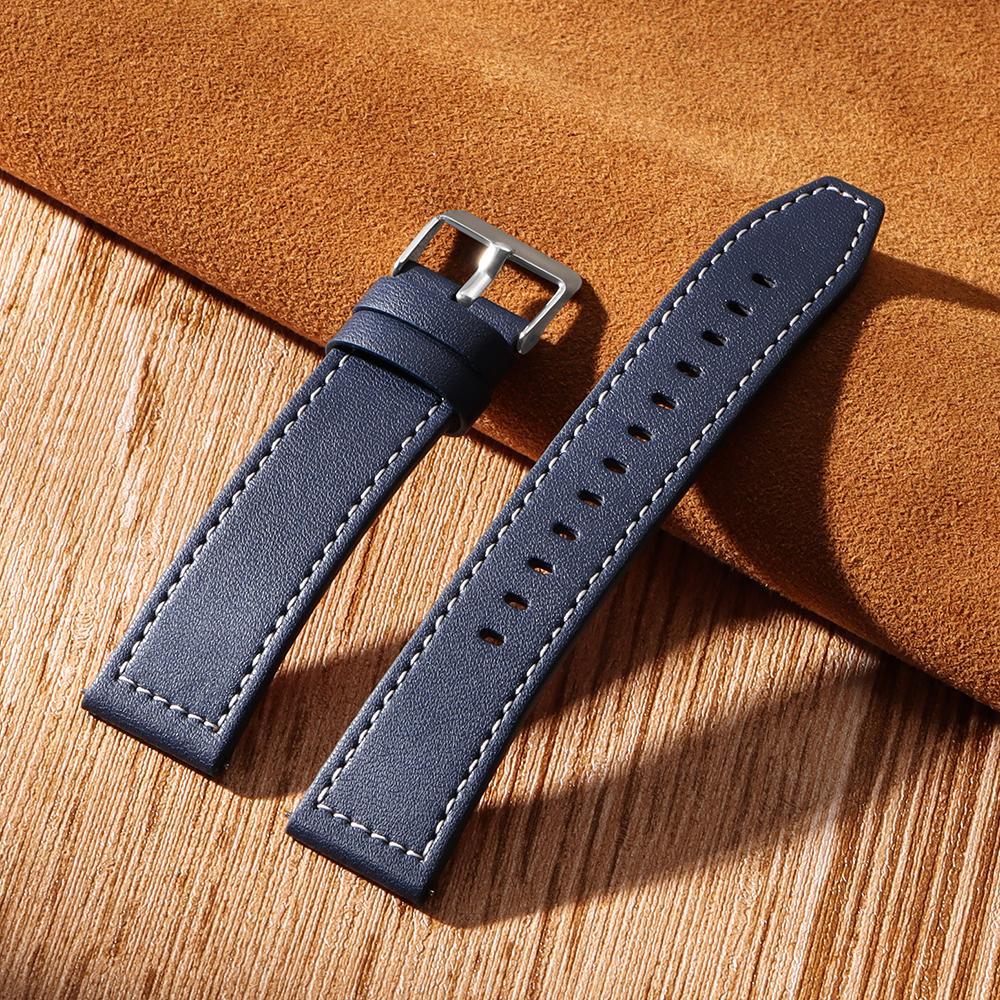 22mm 20mm Leather Strap for Samsung Galaxy Watch 6 5 4 40mm 44mm Gear Band Vintage Bracelet for Xiaomi Redmi Watch 3 Active/Lite