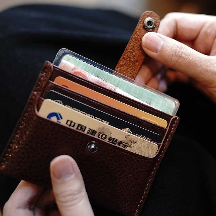 Heren Dames PU Leer RFID Kaarthouder Portemonnee Slank Minimalistisch Creditcard Case Kleine Portemonnee Drukknop Sluiting Zak Portemonnee Organizer