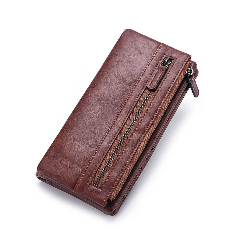 SOUTH GOOSE Men Long Wallet Classical PU Leather Clutch Wallets Male Business Money Purse ID Card Holder Large Travel Wallets