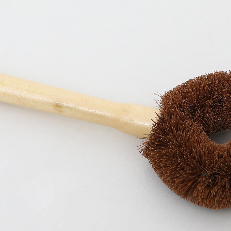 1 Stück Natürlicher Holzgriff Topfbürste Haushalt Küche Reinigungsbürste Topfwaschen Spülbürste Langer Griff Topfwaschen Bürste