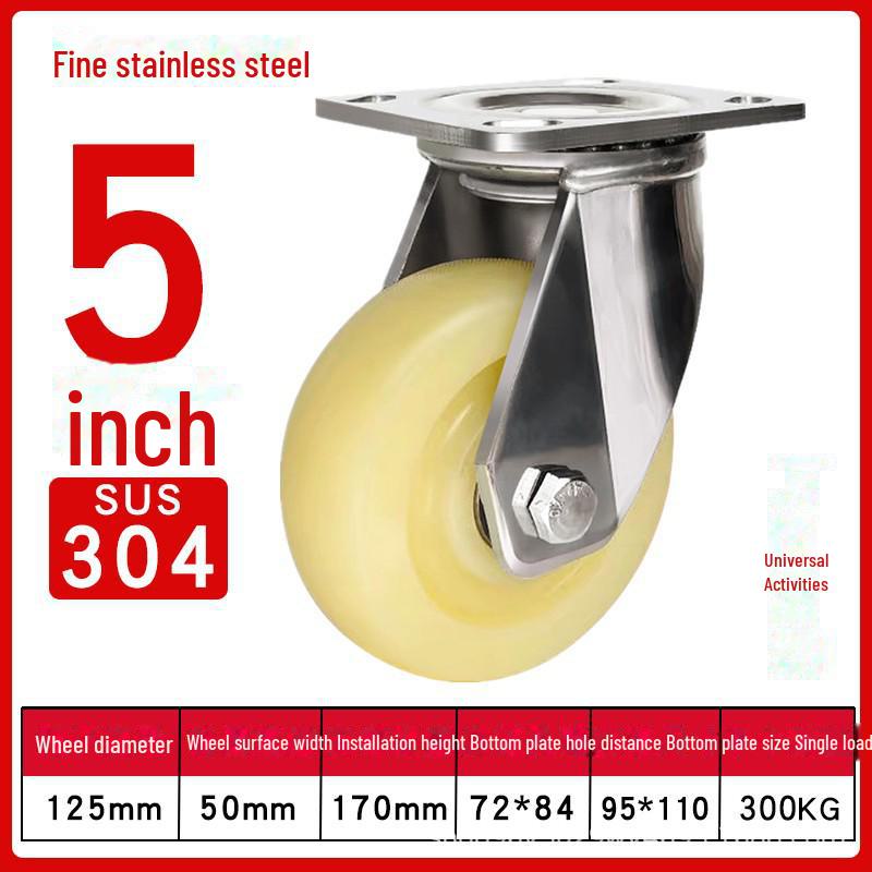 Robustes, wasserdichtes Nylon-Lenkrad aus Edelstahl 304 mit Bremse (4", 5", 6", 8").