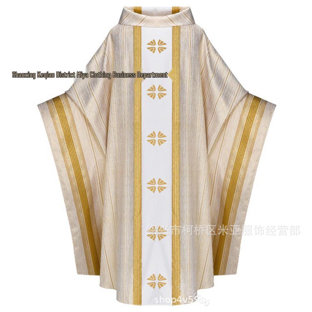 Retro Long Robe with Turn-Down Collar and Loose Sleeves - Four-Color Stage Performance Costume