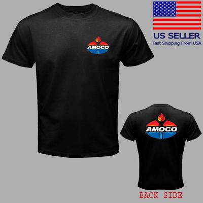 Amoco Oil Men's Black T-Shirt Tee Top Unisex