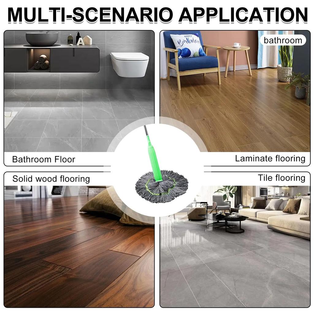 Hands-Free Rotating Two-In-One Self-Twisting Mop For Large-Area Wet And Dry Floor Cleaning ConvenientAnd Efficient Home Cleaning