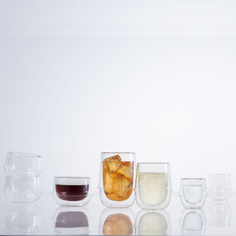 KINTO KRONOS Double-Walled Teacup, 200ml, Heat-Resistant Glass, Microwave and Dishwasher Safe, Gift, 23105