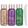 Body Glitter Gel Waterproof Eye Glitter for Girls Body Glitter Gel Sequin Glitter Eyeshadow Glitter Body Gel for and Parties Set, - Kit, 3-Color Gel,