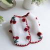 Pet Autumn/Winter Warm Cherry Lamb Fleece Coat Pet Cat Teddy Winter Velvet Tank Top Dog Clothes for Small Dogs Puppy Clothes