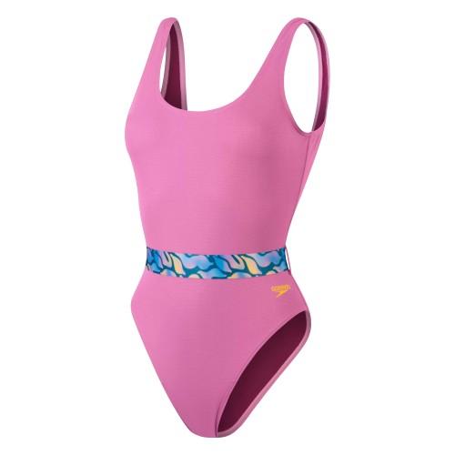 Speedo Womens/Ladies Belted U-Back One Piece Swimsuit