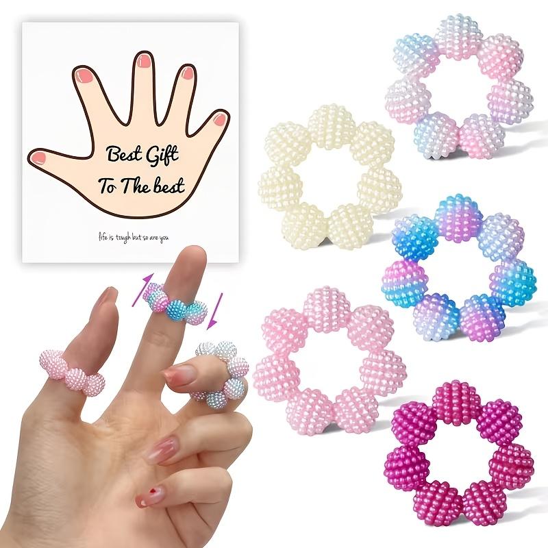 

2PCS Sensory Spike Ring, Adjustable Gradient Color Finger Massager, Stress Relief Fidget Ring for Home Office & Travel