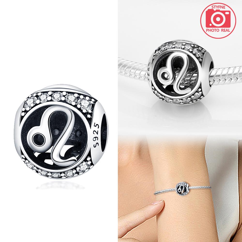 copper Colors 12 Constellation Charm Bead Charms Round Bead Compatible With Authentic Bracelets Do It Yourself Fine Jewellery Gift for Women