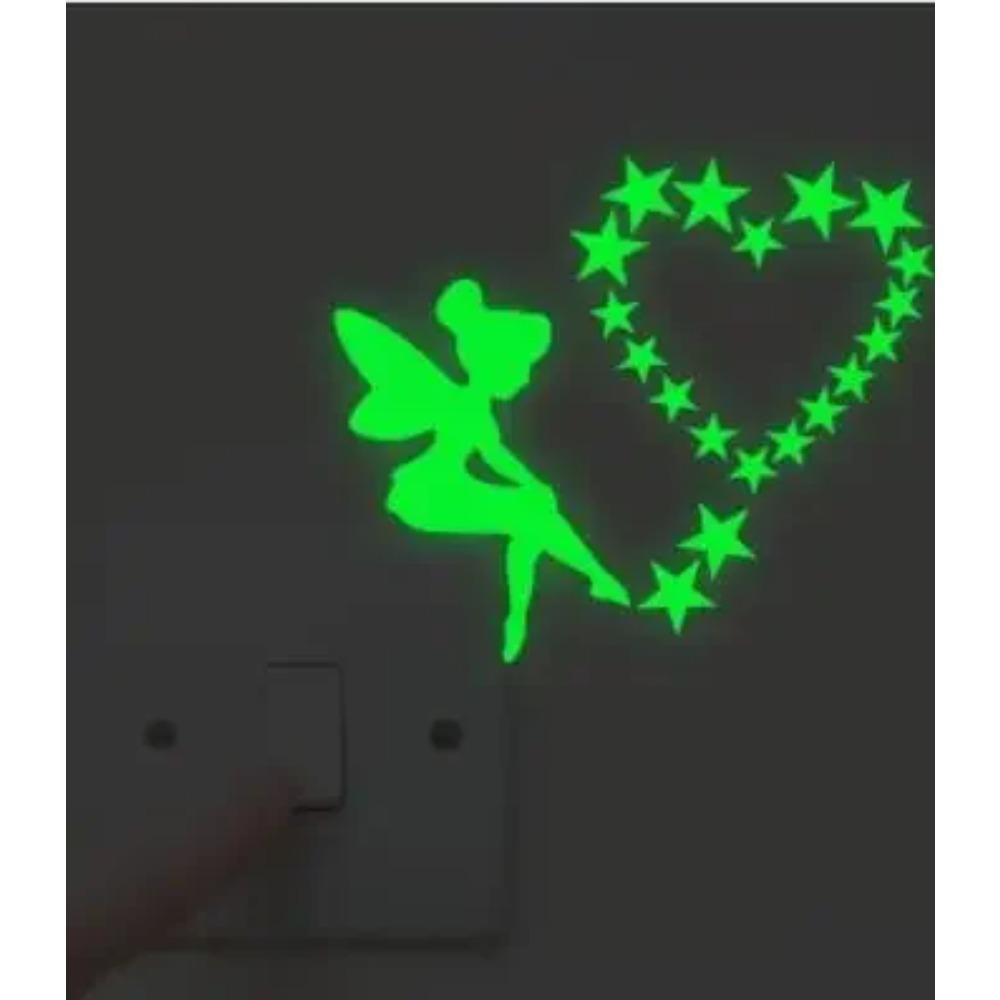 Cartoon Luminous Glow Switch Sticker On The Dark Wall Stickers Home Decor Children's Room Decoration The Moon Star Cat Sticker