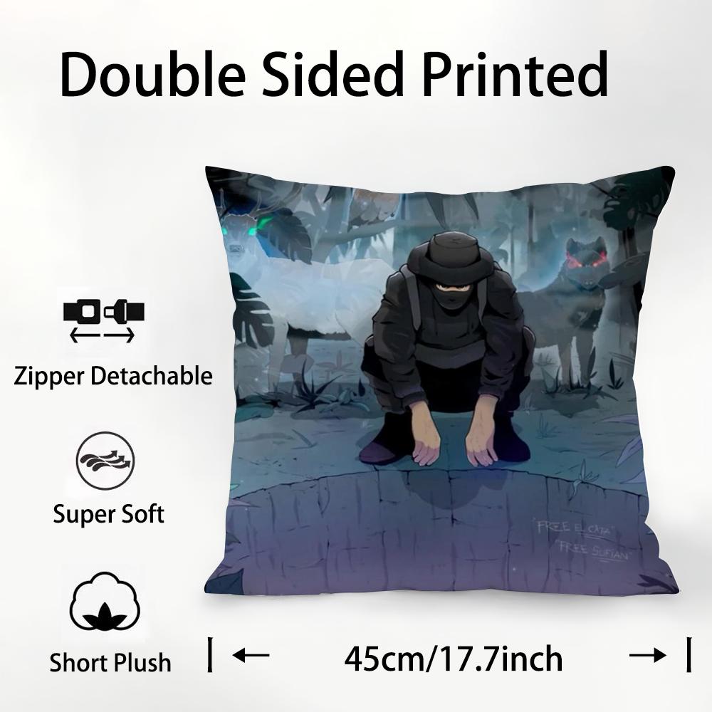 Design B-Beny J-Jr Pillow Case Plush Fabric Soft Double Sided Print Sofa Cushion Cover Throw Pillow Covers