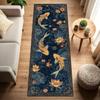 Chinese Koi Lotus Runner Rug, Oriental Non Slip Hallway Carpet For Entryway Indoor Home Decor Floor Mat