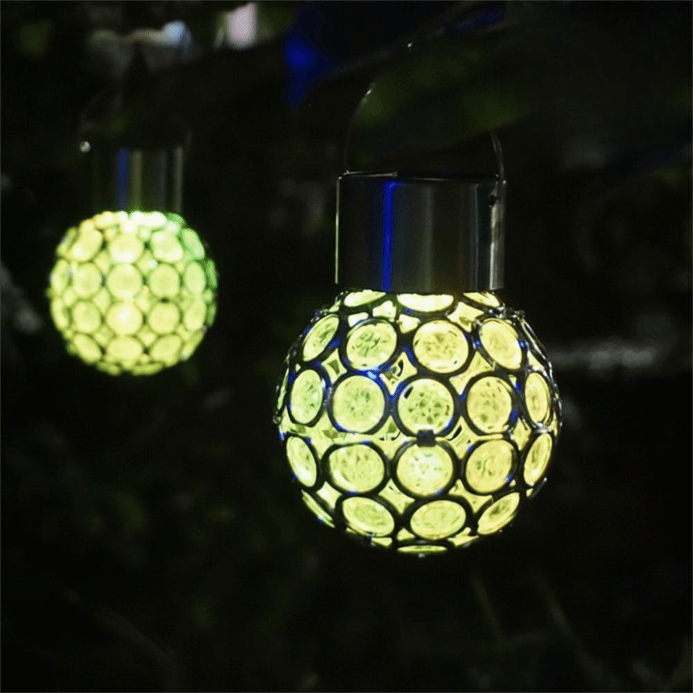 Lawn Decoration Waterproof Solar Lights Motion Sensor Multicolor LED Lights Crystal Ball Round Ball Hanging Light Street