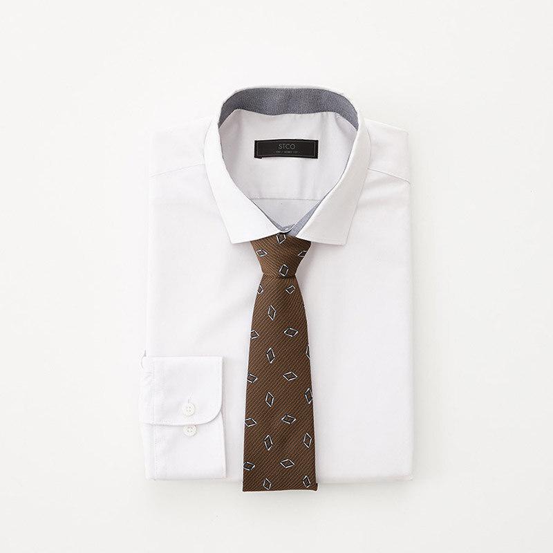 STCO Beige Square All-Over Tie_Sntuz23Bad