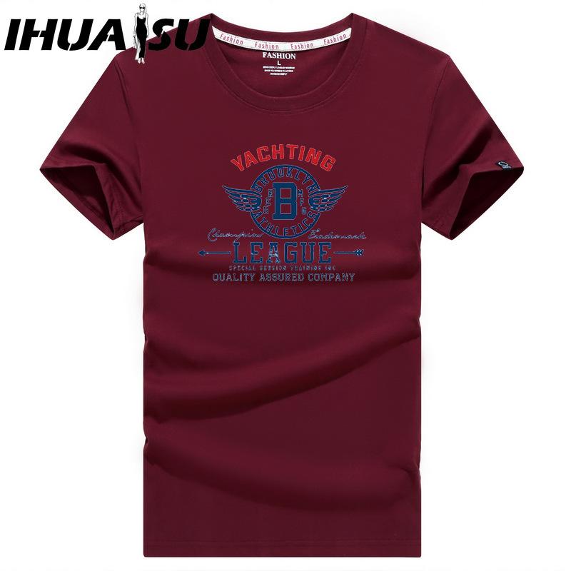 IHUASU Kurzarm-T-Shirt aus Baumwolle für Herren, modisch, lockeres Halbarmhemd, bedrucktes mitfühlendes Hemd