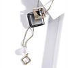 Korean Style Long Chain Necklace with Square Pendant - Ethnic Influencer Women's Accessory