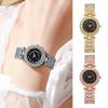 Luxury Women Bracelet Watch Round Dial Quartz Analog Watch Sparkling Rhinestone Elegant Wristwatch for Daily Wear Party Office