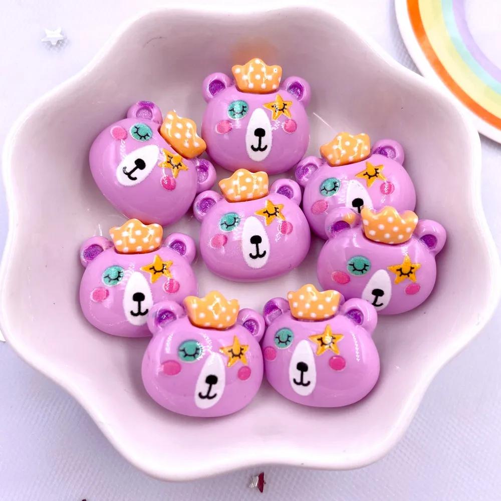 10PCS Painted Resin Kawaii Colorful Cartoon Cat Panda Rabbit Crocodile Figurines Flatback Scrapbook DIY Decor Crafts Accessories