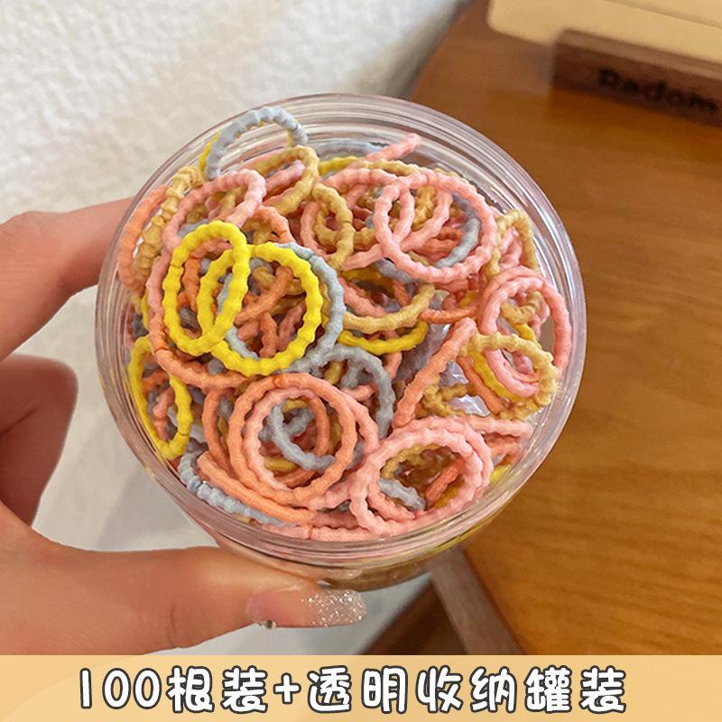 100Pcs Kids Colorful Mini Rubber Bands Elastic Hair Ties Small Seamless Ponytail Holders for Toddler Girls