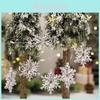 Transparent Acrylic Snowflake Ornaments 6pc Beautiful Christmas Tree Decorations