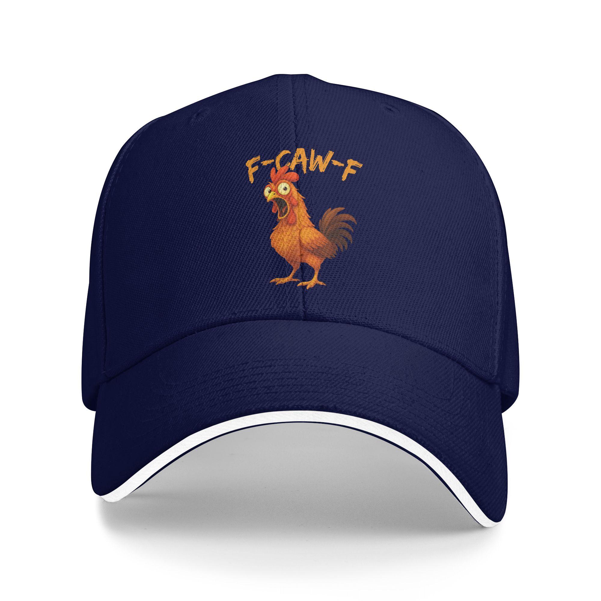 

F-Caw-F Funny Chicken Humor F-Caw-F Quote Rooster Meme Baseball Cap Retro Hip Hop Hats Spring Unisex Men Outdoor Snapback Cap As Picture
