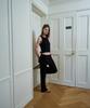 Onyueooun Rib Layered Skirt Trousers (Black)