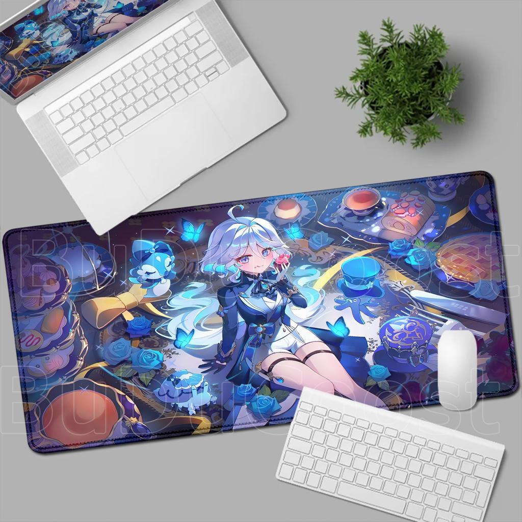 HD New Pretty Genshin Impact Furina Anime Mousepad Game Office PC Kawaii Girl Desk Mat Keyboard Mouse Pad Laptop Mice Mat Carpet