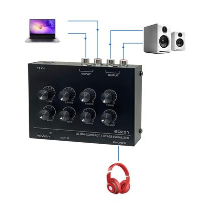 Professional Phono Preamp EQ with 7 Band Equalizer HiFi Separates Sound Adjuster for Clear and Balanced Sound Output