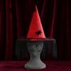 Creative Halloween Night Headgear Witch Hat, with Lace Mesh And Simulated Spiders, Gothic Style Holiday Photo Props Costume Accessory, for Parties