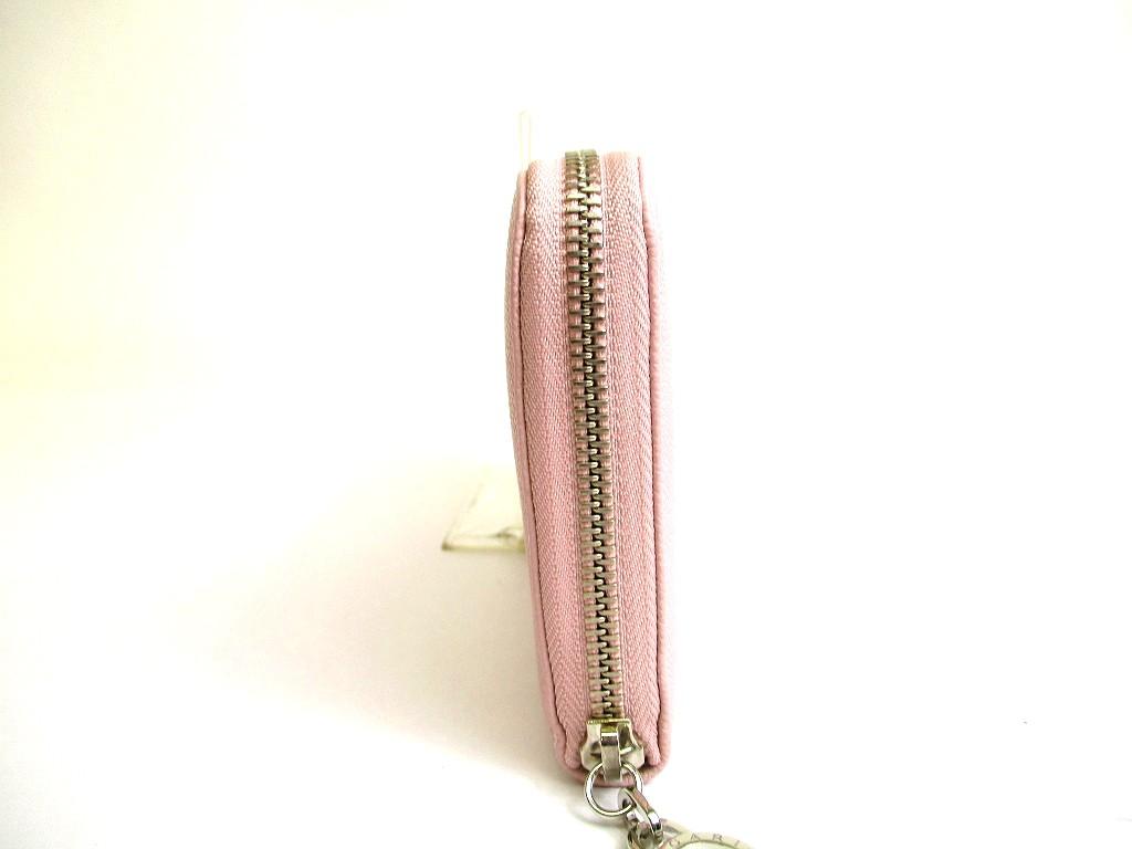 Authentic BVLGARI Light Pink Leather Round Zip Long Wallet Purse #b128  Open box