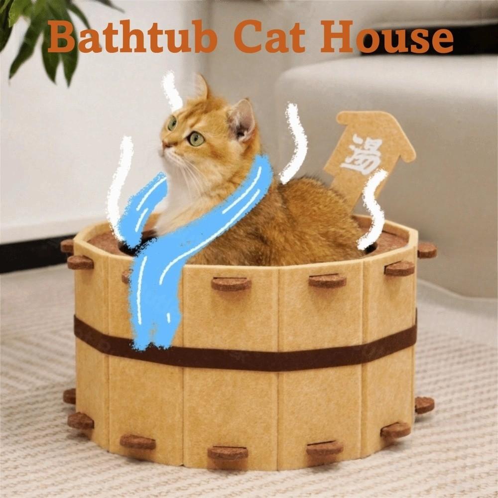 Four Seasons Cat Bed Felt Cat Castle House Fun Bathtub Cat House  Sharpening Claws/sleeping
