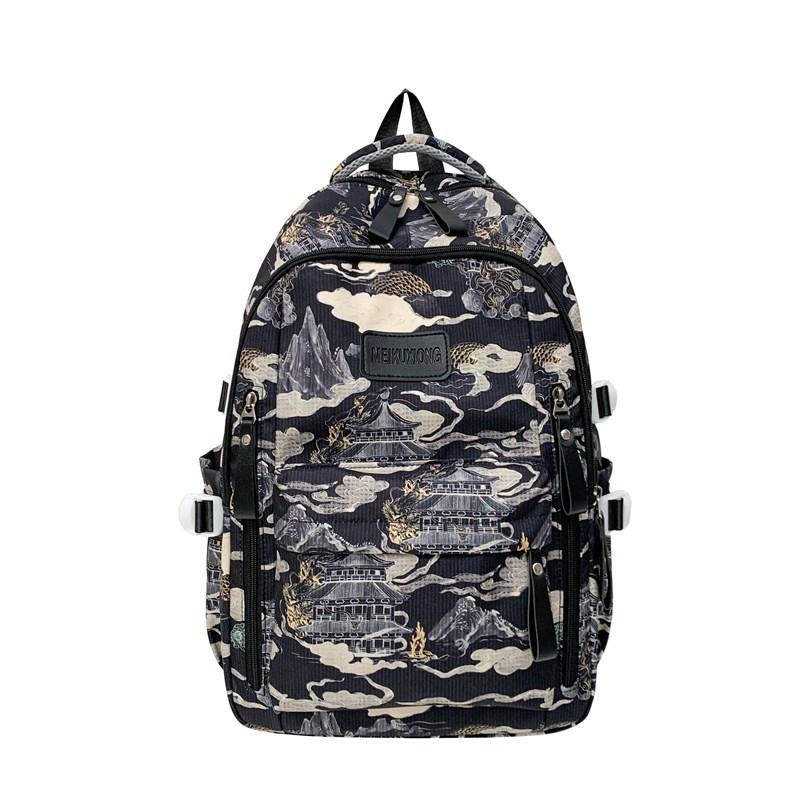 Schoolbag national style backpack ins storm point backpack junior high school college style campus bag flash large capacity student schoolbag