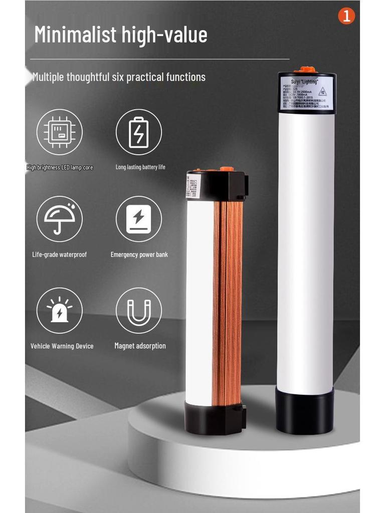 Wireless LED Rechargeable Magnetic Tube Light for Outdoor and Emergency Use
