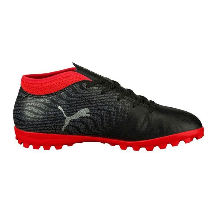 Puma One 18.4 TT Low Top Kids Football Shoes Kids Football Shoes Black Red 104562-01
