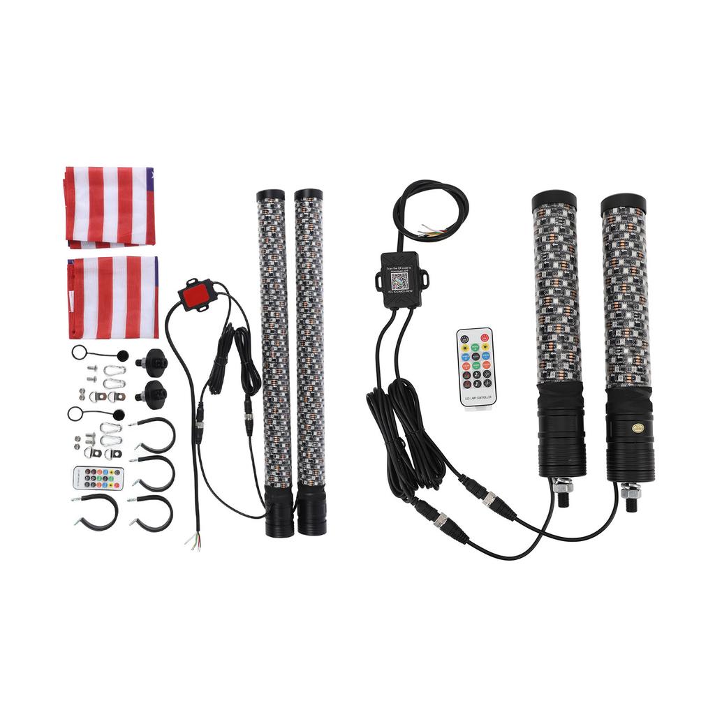 RGB LED Whip Light Chasing Whip Lights 10 Speed Settings 366 Modes App Remote Control for UTV Off Road Sand Truck Boat